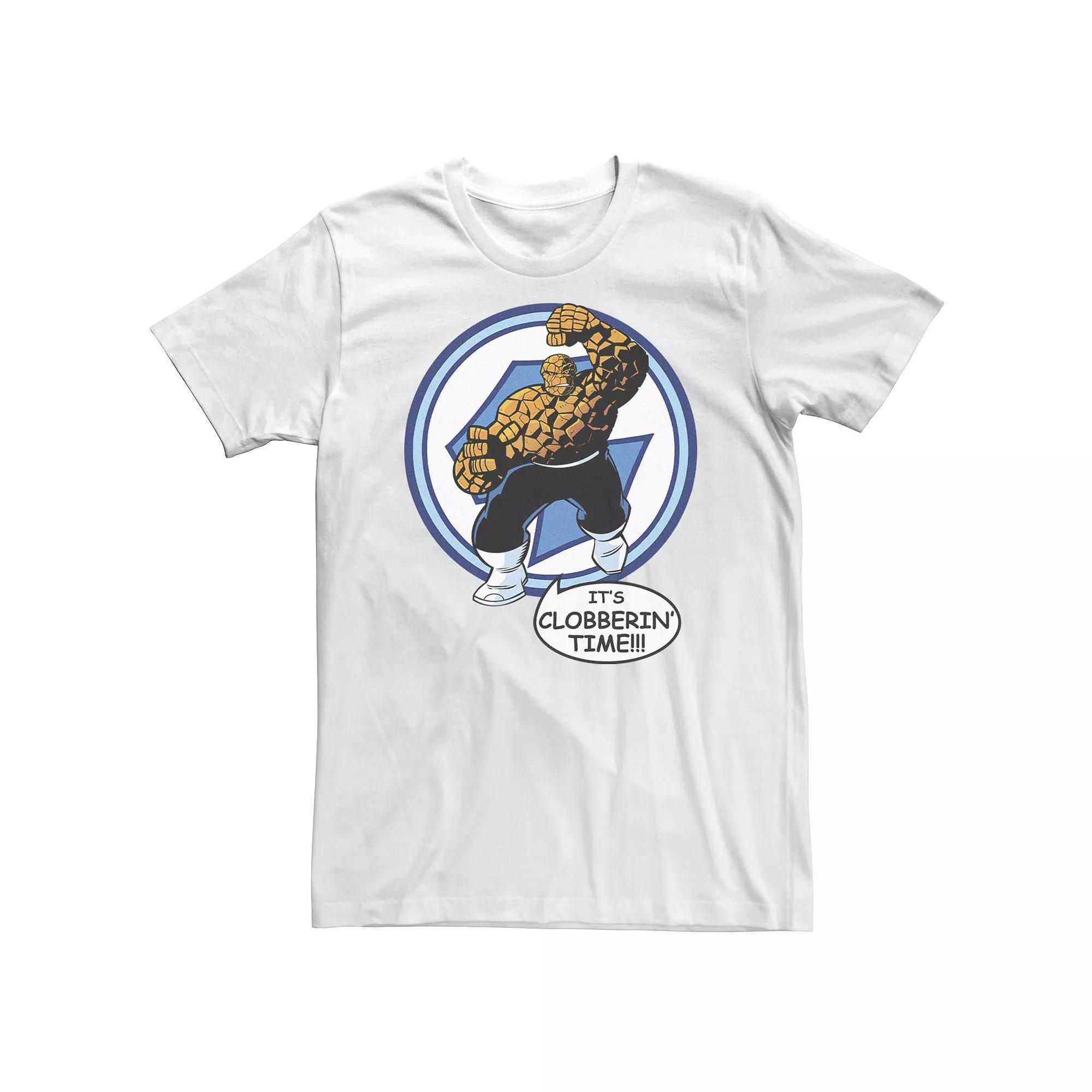 Big & Tall Marvel Fantastic Four The Thing Clobberin' Time Circle Tee, Men's, Size: 3XL, White Product Image