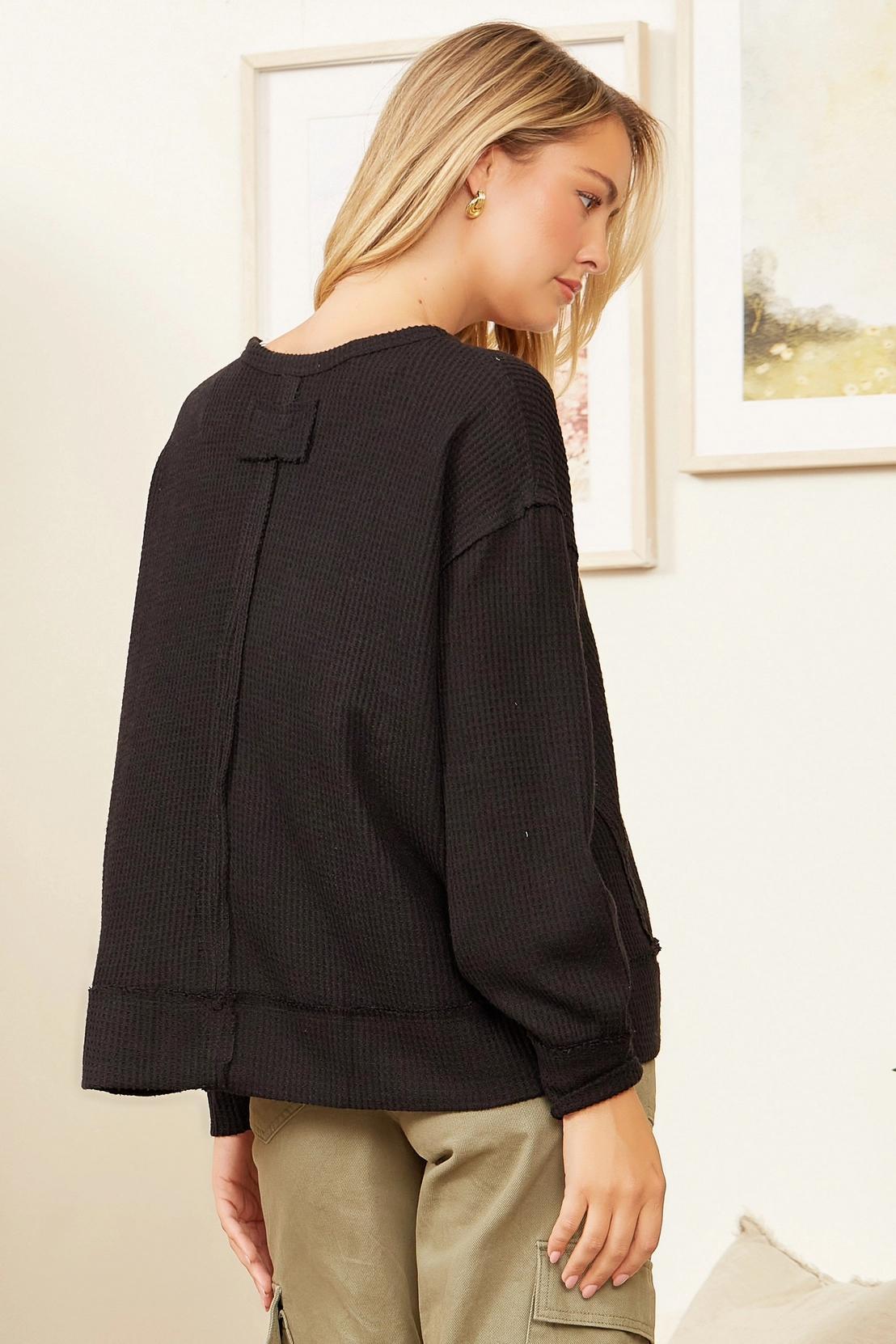 Round Neck Thermal Long Sleeve Top Product Image