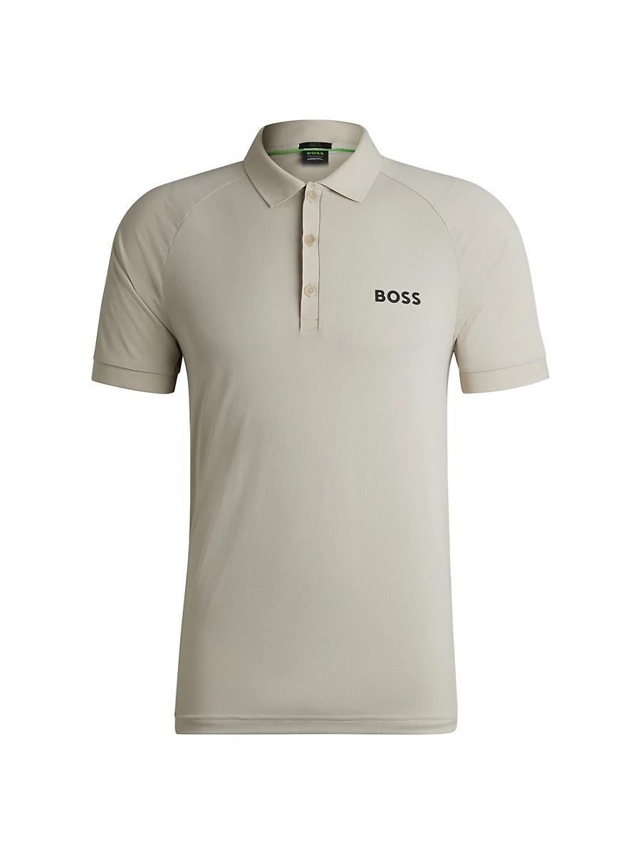 Mens BOSS x Matteo Berrettini Waffle-Fabric Polo Shirt Product Image