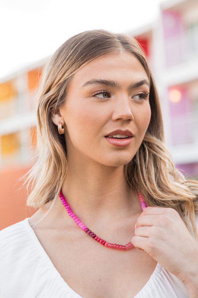 Pink and Red Beaded Necklace FINAL SALE Product Image