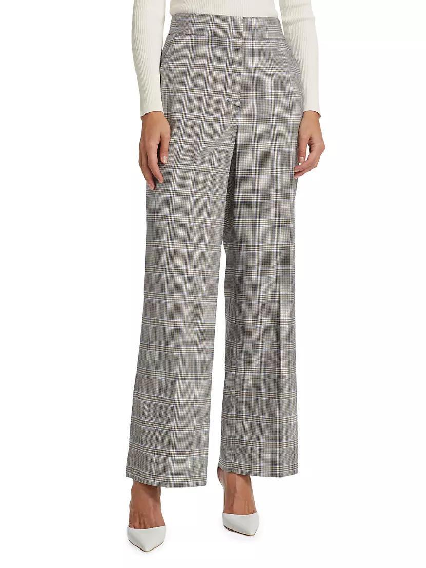 The Kensington Plaid Wide-Leg Pants Product Image