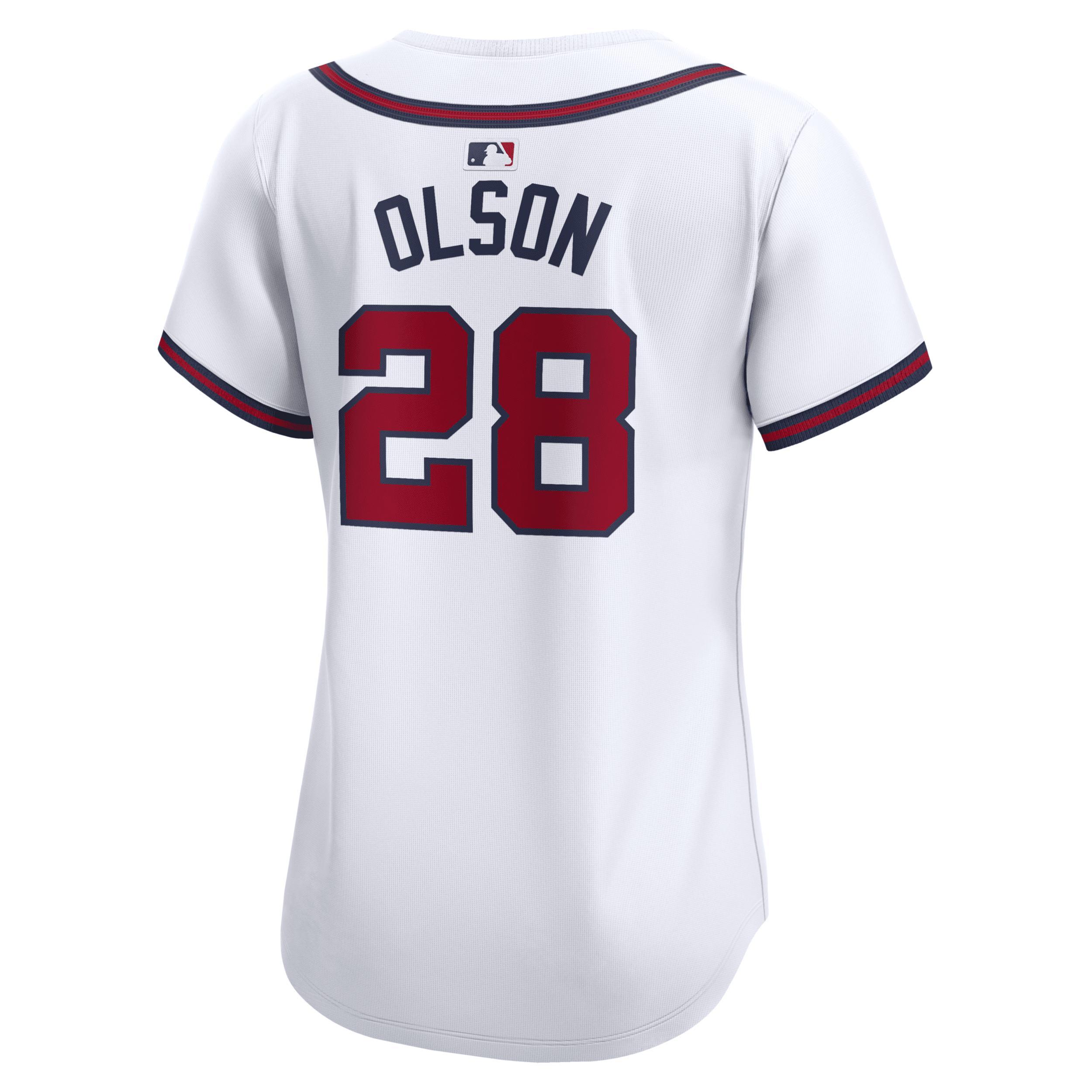 Women's Nike Ozzie Albies White Atlanta Braves Home Limited Player Jersey, Size: Small Product Image