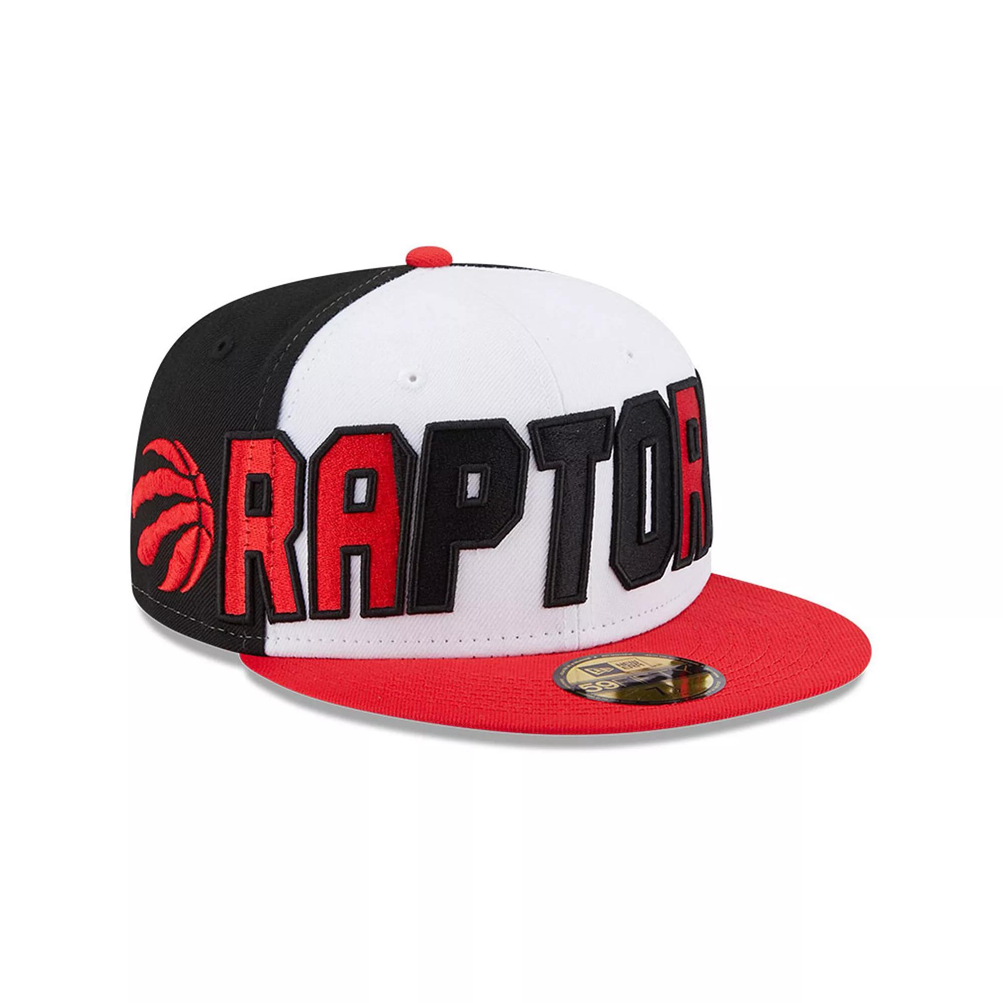 Mens New Era White/Red Toronto Raptors Back Half 9FIFTY Fitted Hat Product Image