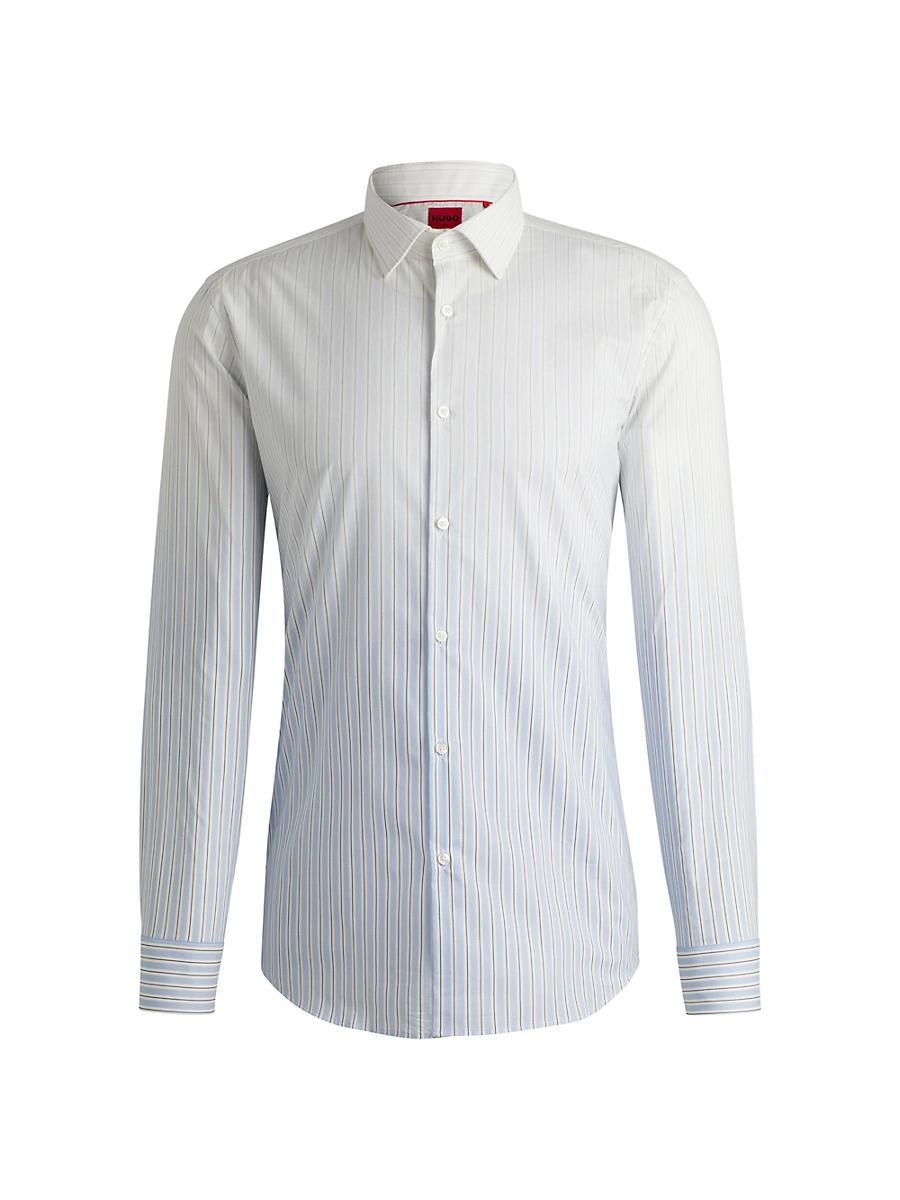 Mens Slim-Fit Shirt in Degrad-Stripe Cotton Poplin Product Image