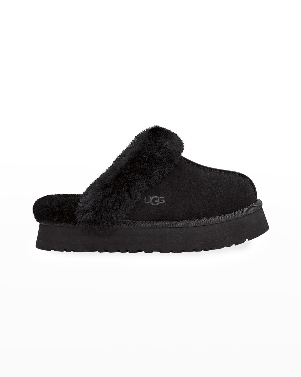 Disquette Suede & Shearling Platform Slippers Product Image