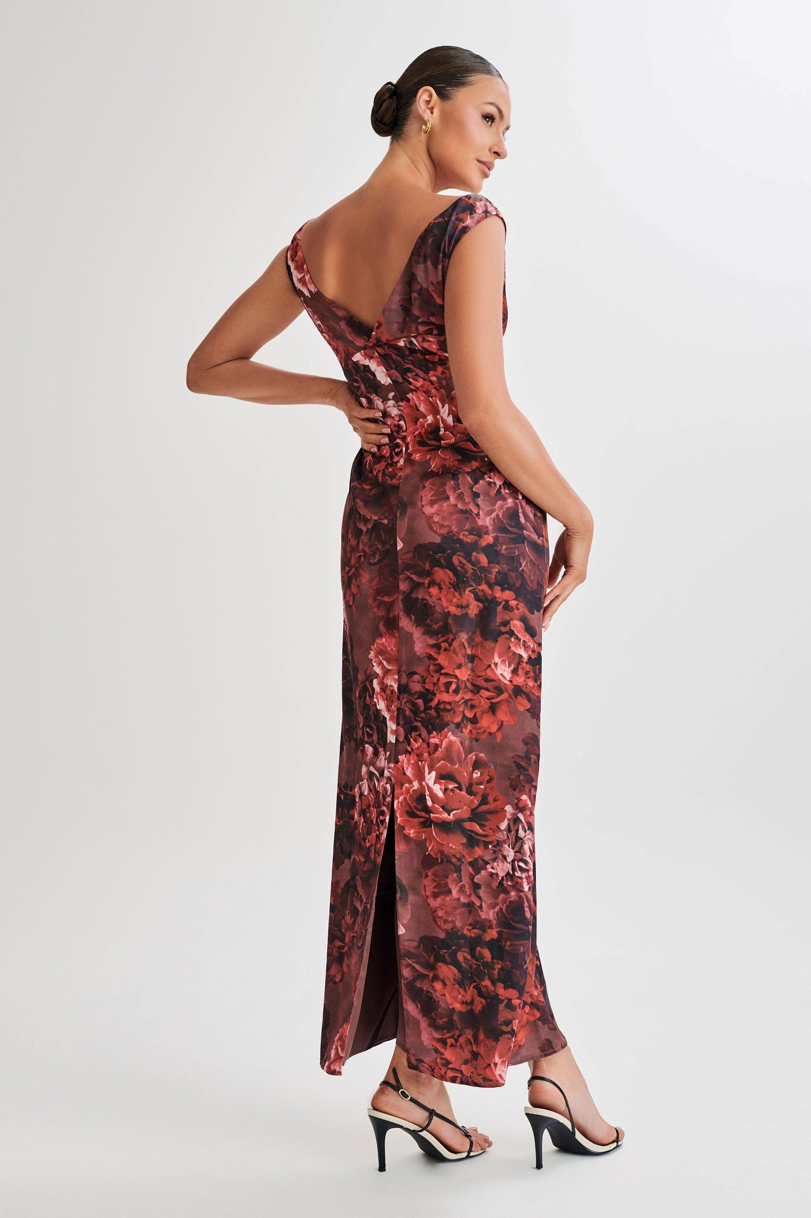 Giavanni Off Shoulder Maxi Dress - Peony Print Product Image