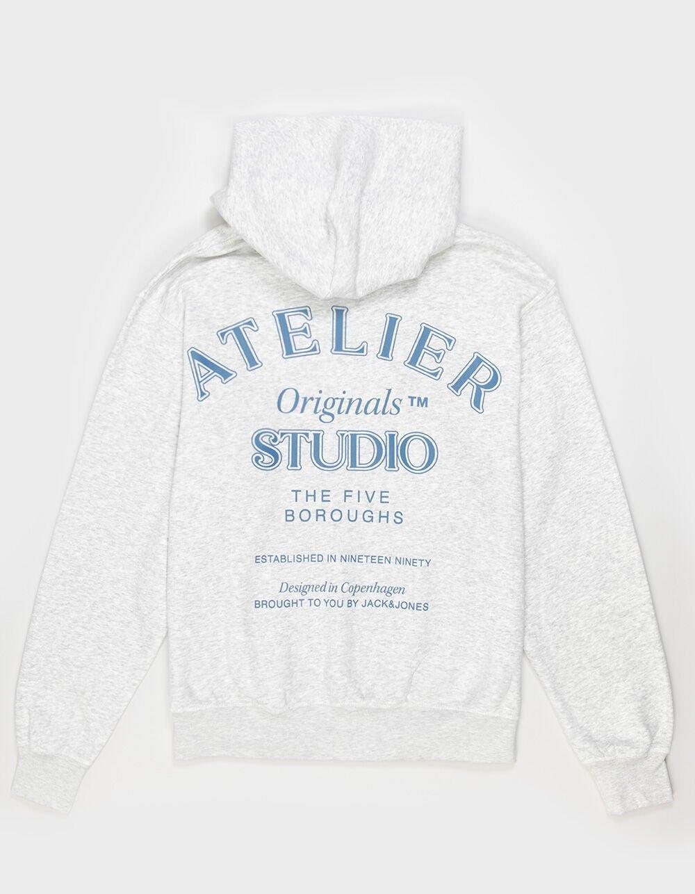 JACK & JONES Brooklyn Back Mens Hoodie - LIGHT GRAY Product Image