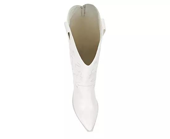 madden girl Arizona Womens Knee-High Western Boots Ivory Product Image