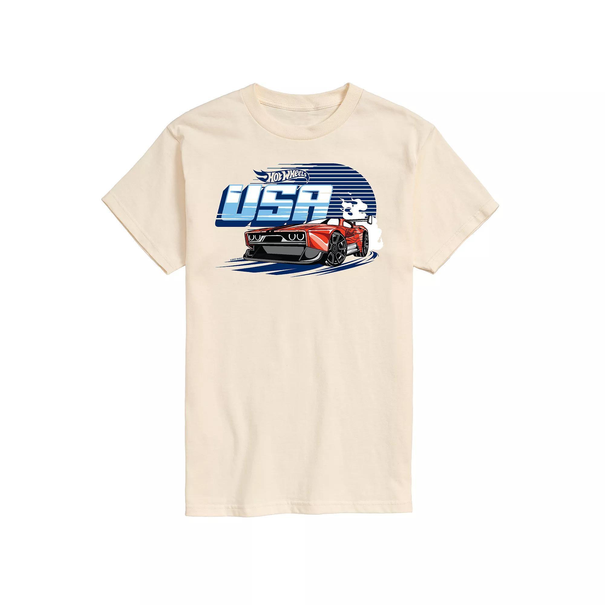 Mens Hot Wheels USA Graphic Tee Ivory Product Image