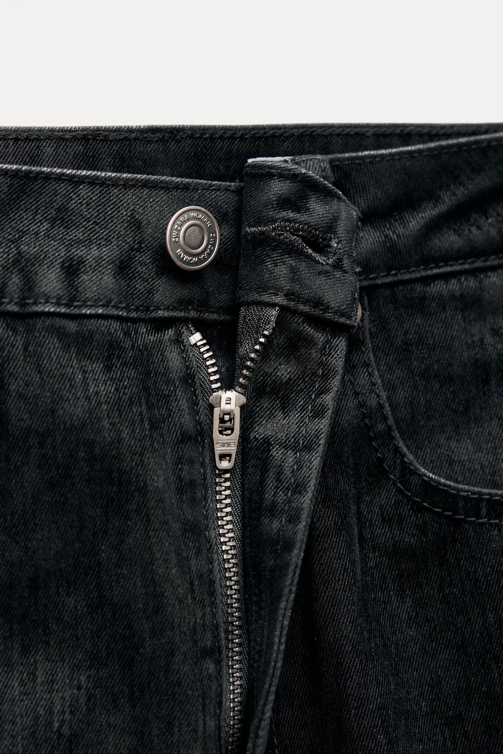 ZW COLLECTION HIGH WAIST CROPPED BOOTCUT FLOCKED JEANS Product Image