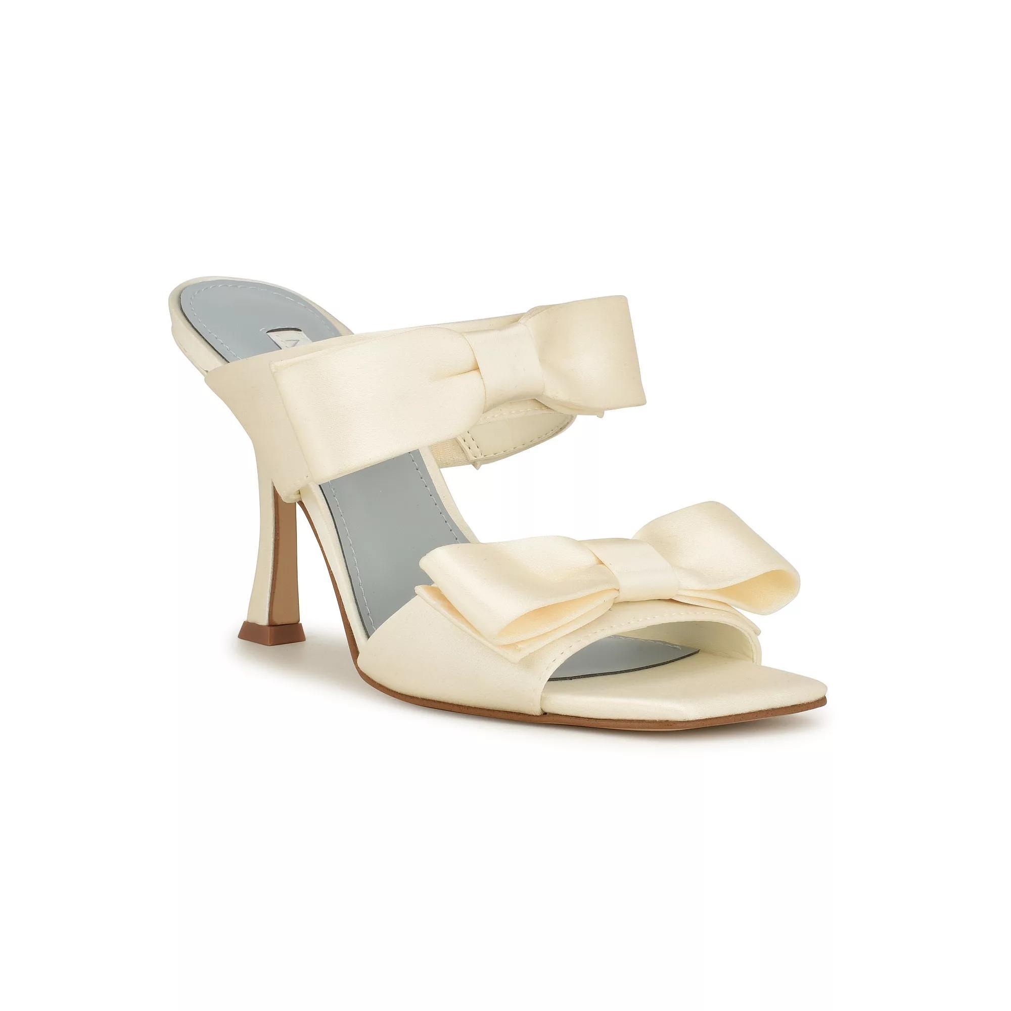 Nine West Yoloh Women's Heeled Dress Sandals, Size: 8.5, Ivory Satin Product Image