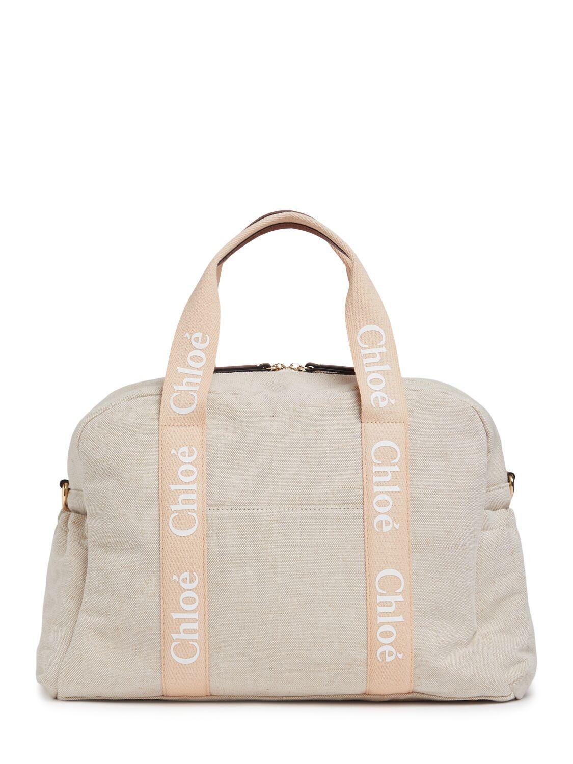 CHLOÉ Jute Blend Changing Bag In Beige Product Image