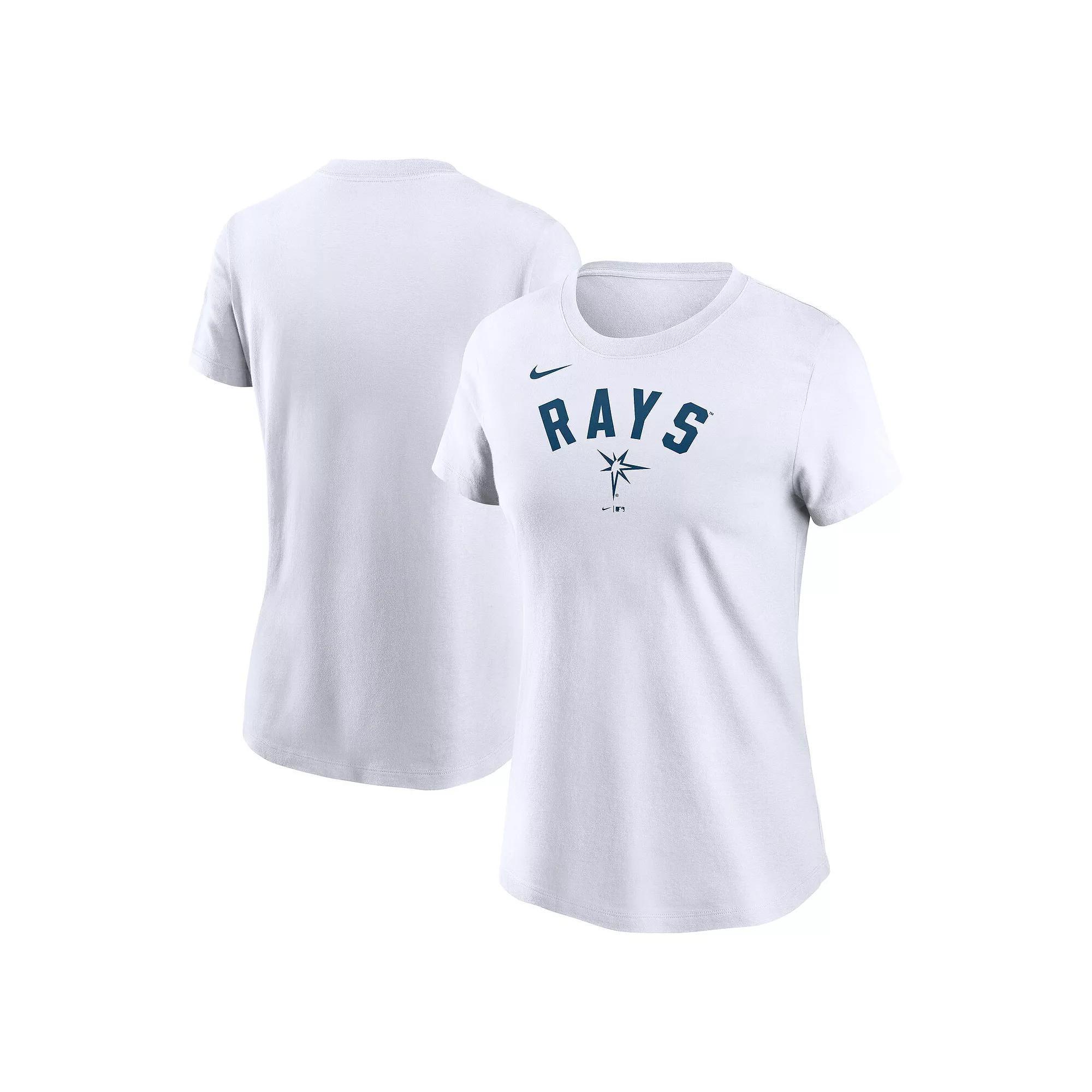 Women's Nike White Tampa Bay Rays Team Arch T-Shirt, Size: XL Product Image