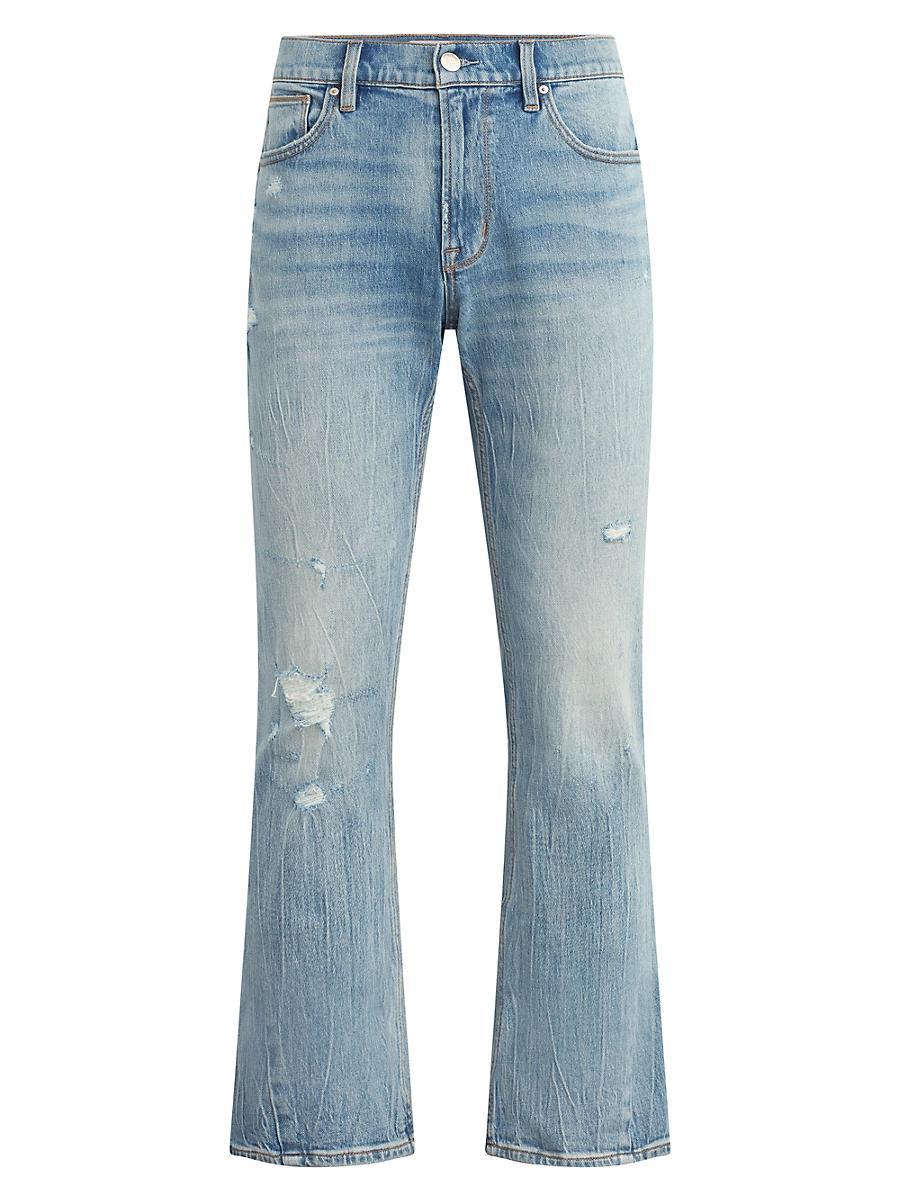 Hudson Walker Kick Flare Distressed Jeans in Resort Blue Product Image