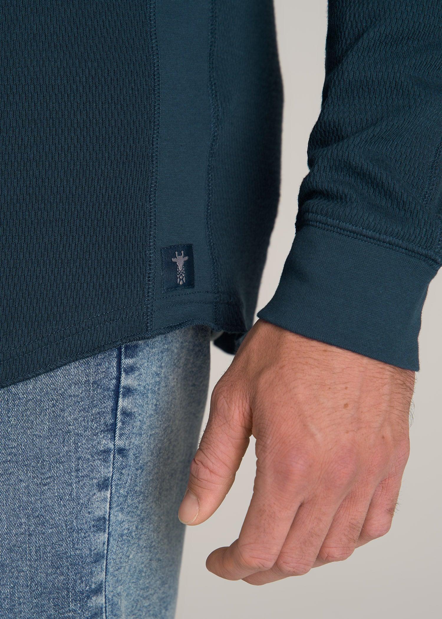 Double Honeycomb Thermal Crewneck for Tall Men in True Navy Product Image