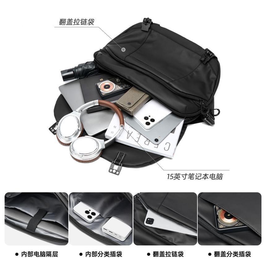 Lettering Print Flap Messenger Bag Product Image