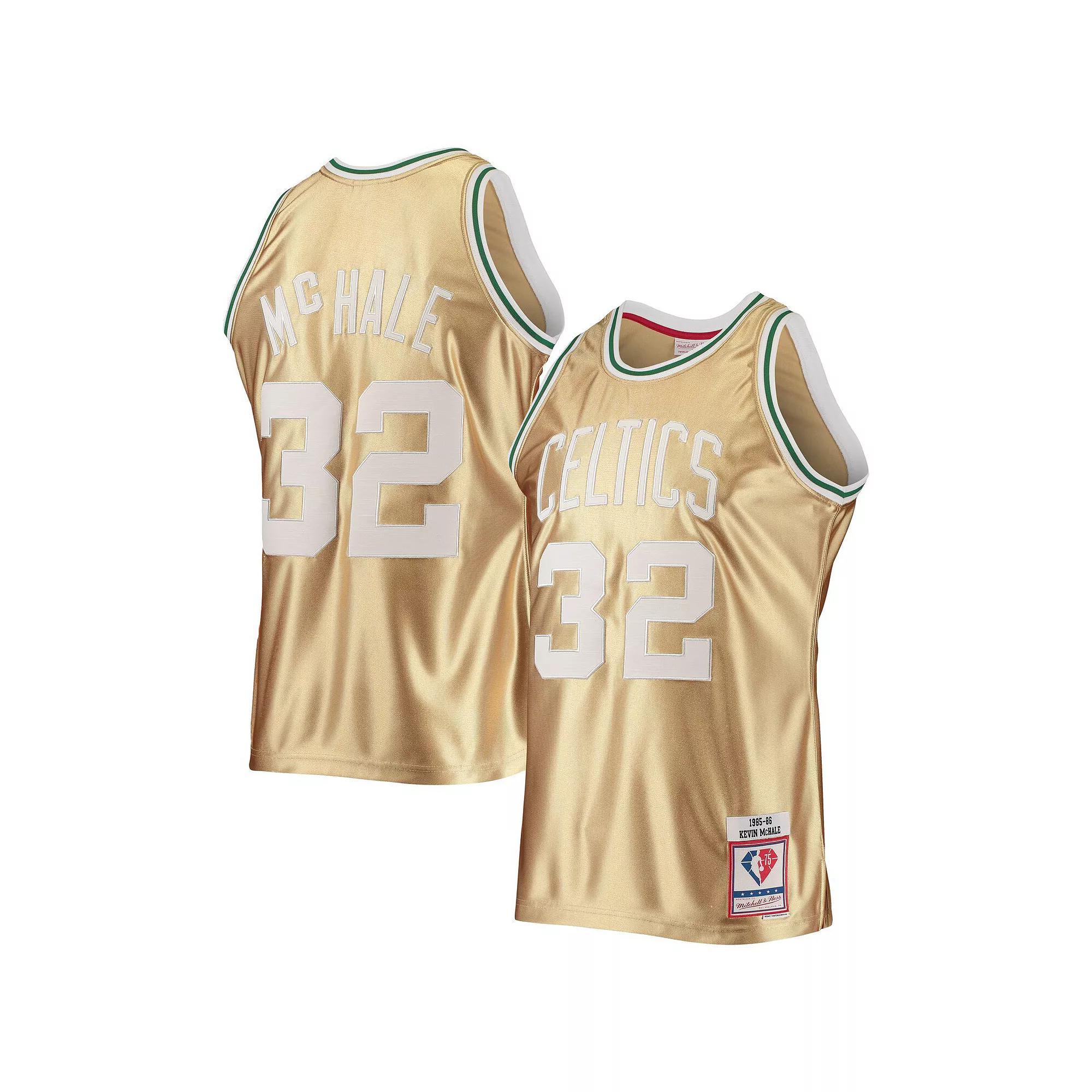 Men's Mitchell & Ness Kevin McHale Gold Boston Celtics 75th Anniversary 1985/86 Hardwood Classics Swingman Jersey, Size: Large Product Image