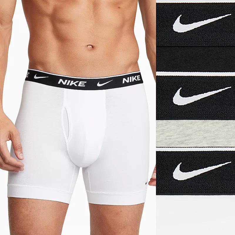 Men's Nike Dri-FIT Essential 3-pack Stretch Boxer Briefs, Size: Large, Black Orange Blue Product Image