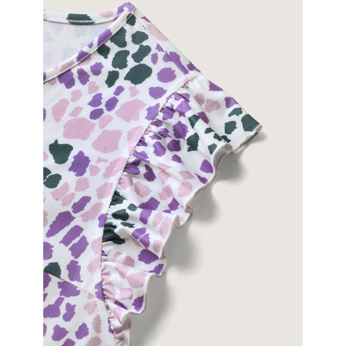 Plus Size Colorful Leopard Print Bust-Comfort Top Women Multicolor Gathered V-neck Everyday-Elegant Tank Tops Camis BloomChic 26/4X Product Image