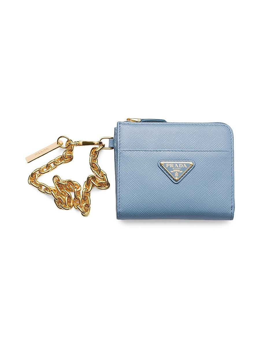 Womens Small Saffiano Leather Zipper Wallet Product Image