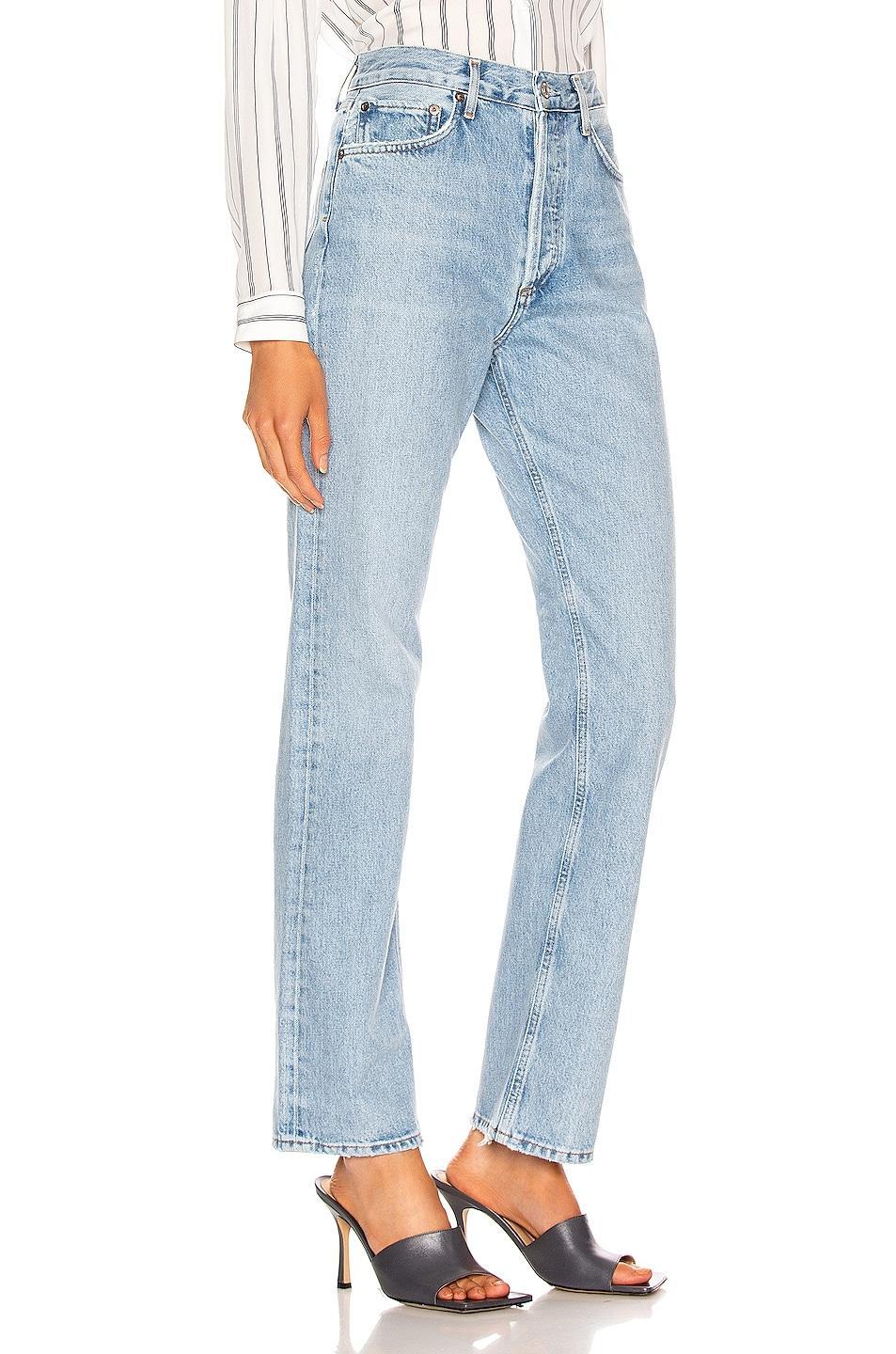 AGOLDE Lana Straight in Denim-Light. Size 23, 24, 25, 26, 27, 28, 30, 31, 32, 33, 34. Product Image