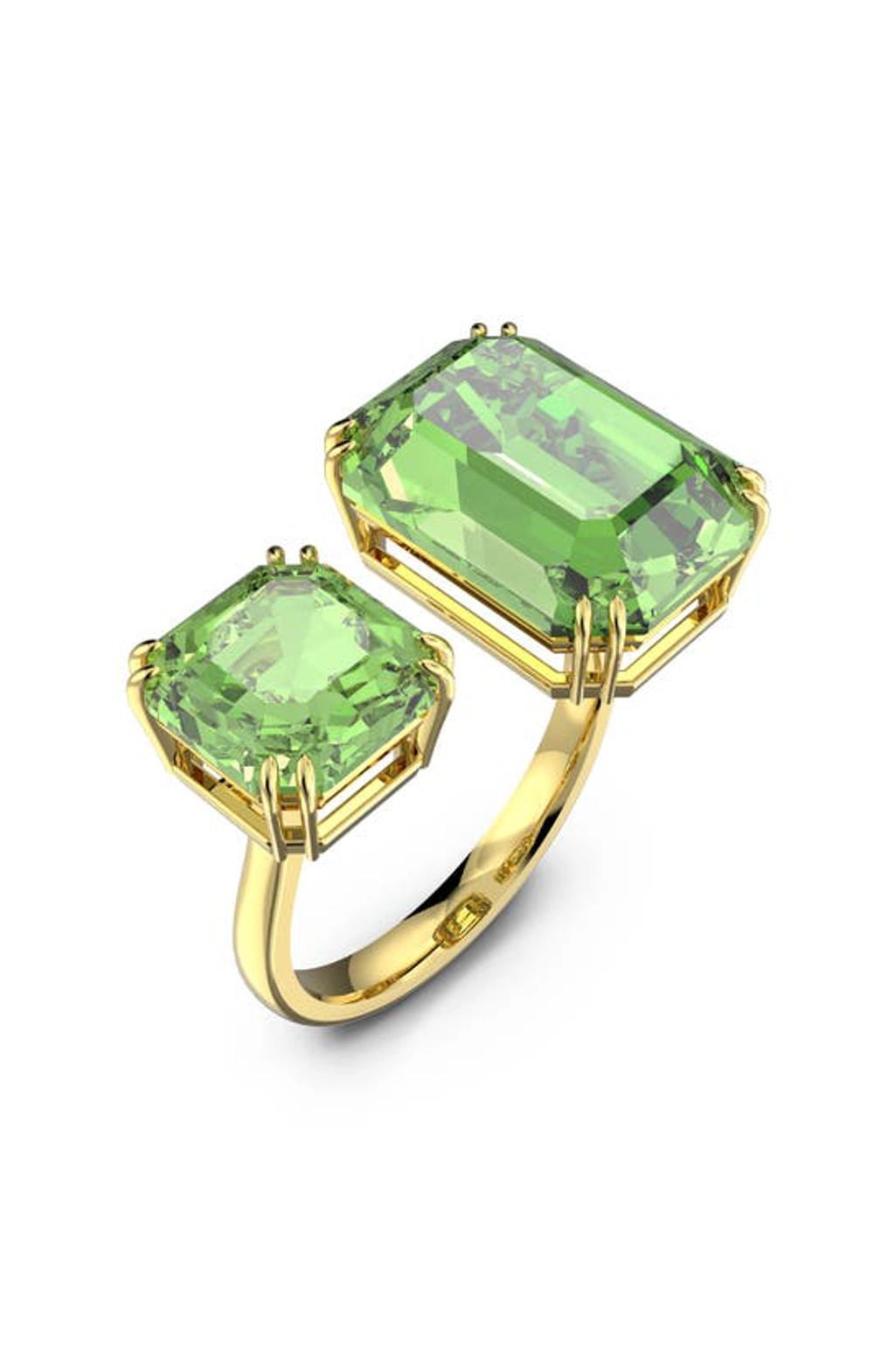 SWAROVSKI Millenia Cocktail Ring Gold Shiny Peridot In Green Product Image