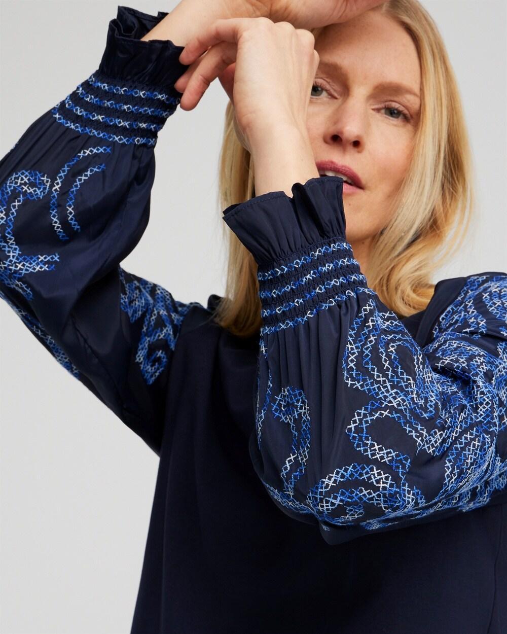 Embroidered Sleeve Top Product Image