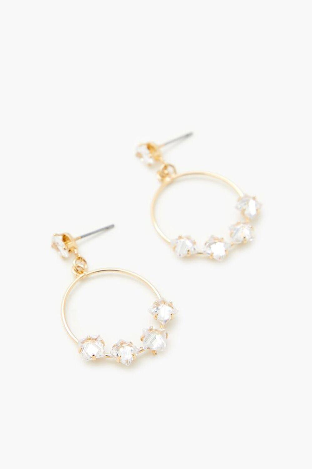 Faux Gem Hoop Drop Earrings | Forever 21 Product Image