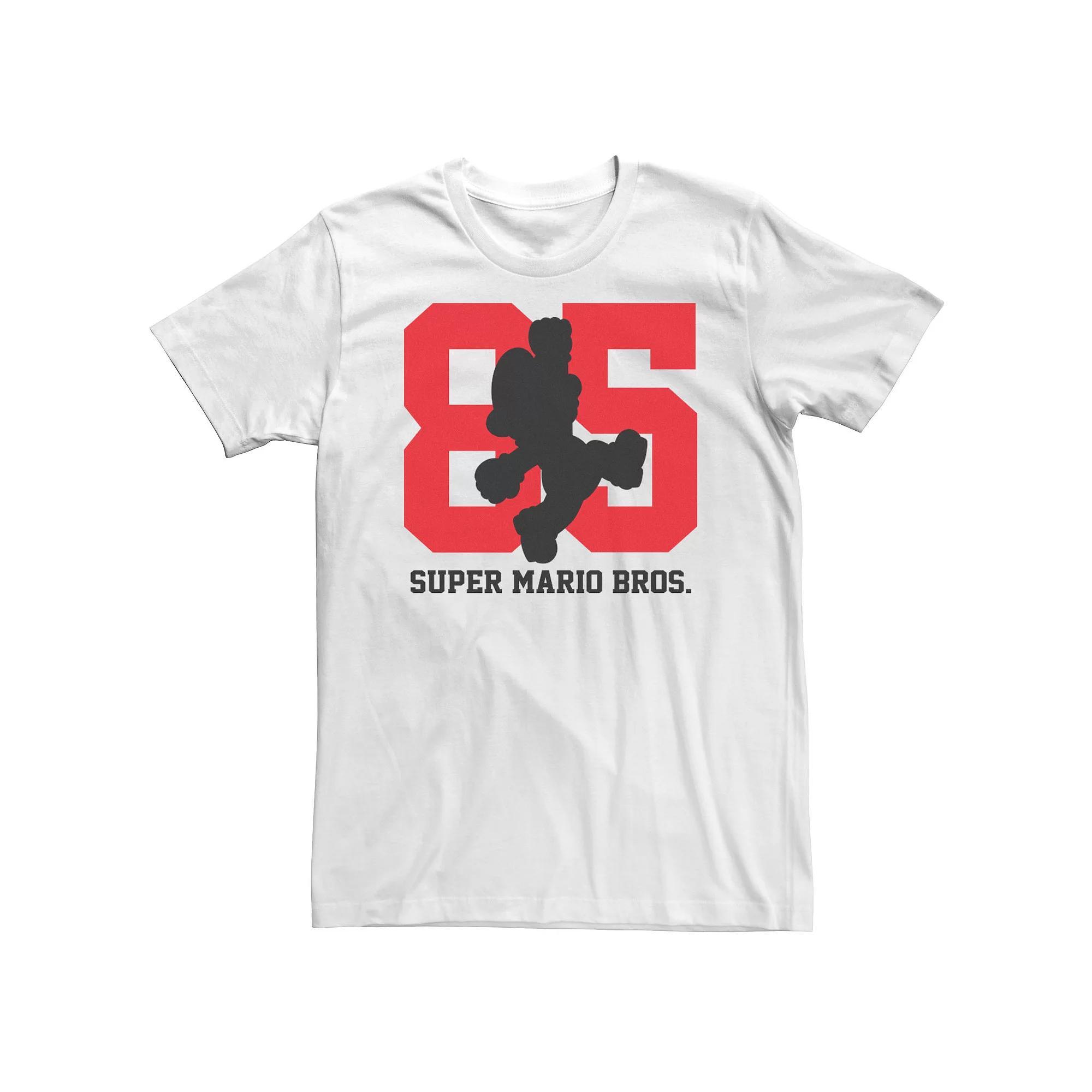 Big & Tall Super Mario 85 Mario Silhouette Tee, Men's, Size: 5XL, White Product Image