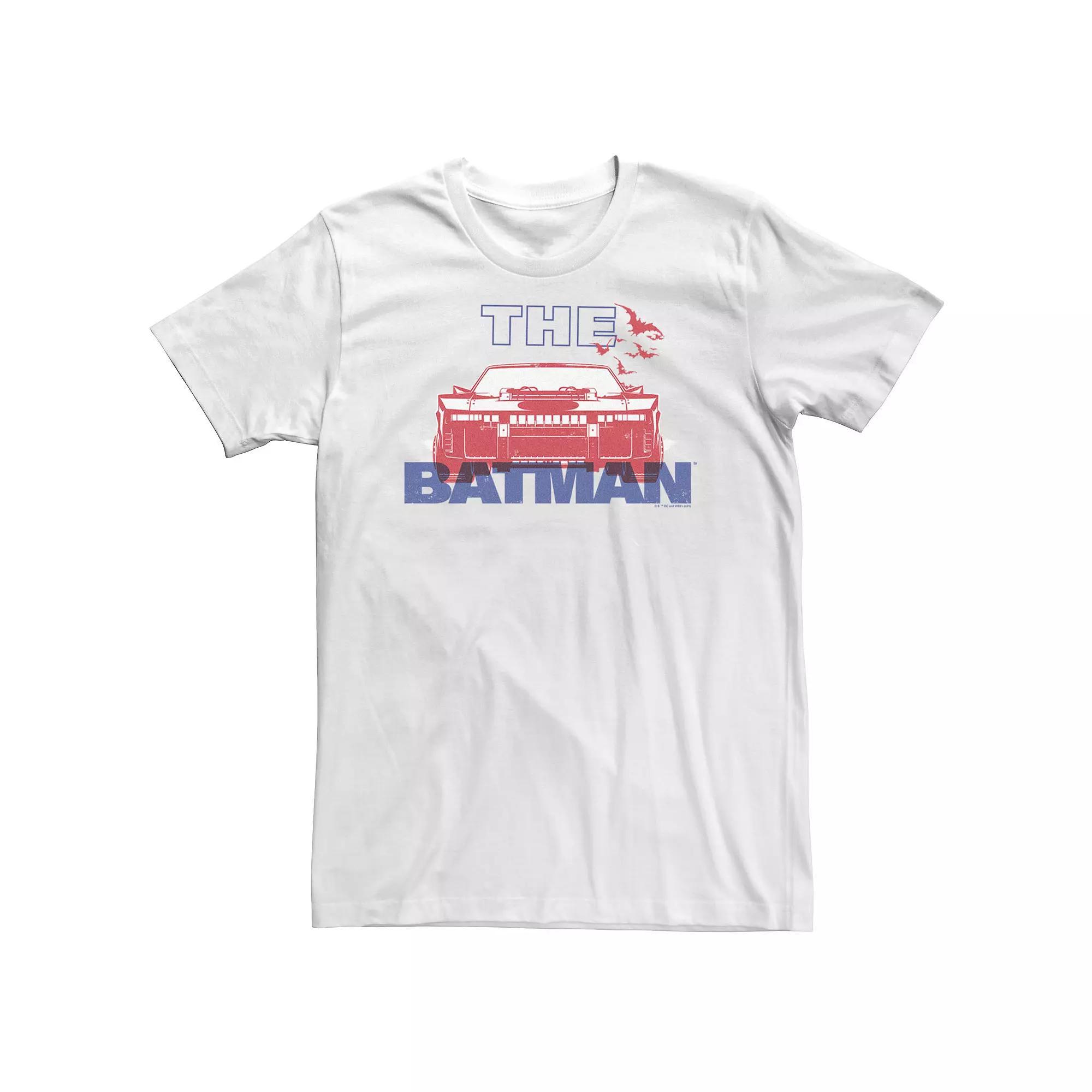 Big & Tall DC Batman Red Batmobile Tee, Men's, Size: 3XL Tall, White Product Image