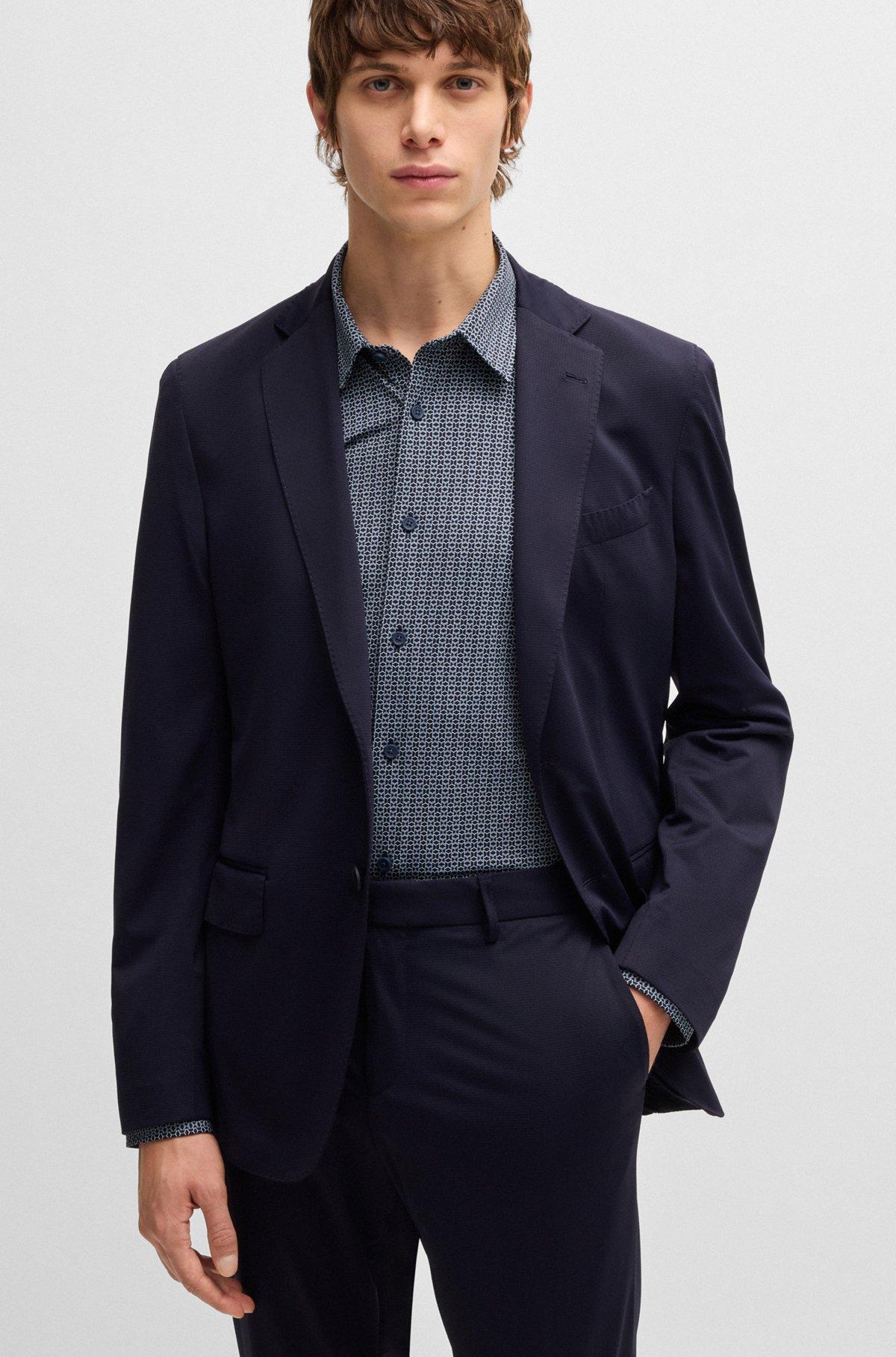 Slim-fit shirt in printed performance-stretch jersey Product Image