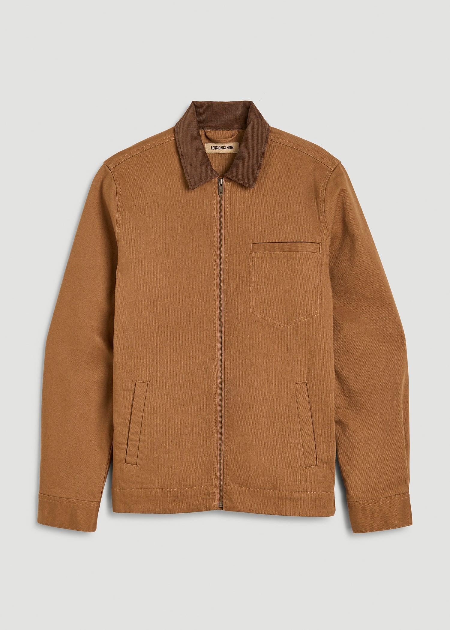 LJ&S Twill Shop Jacket for Tall Men in Dusty Brown Product Image