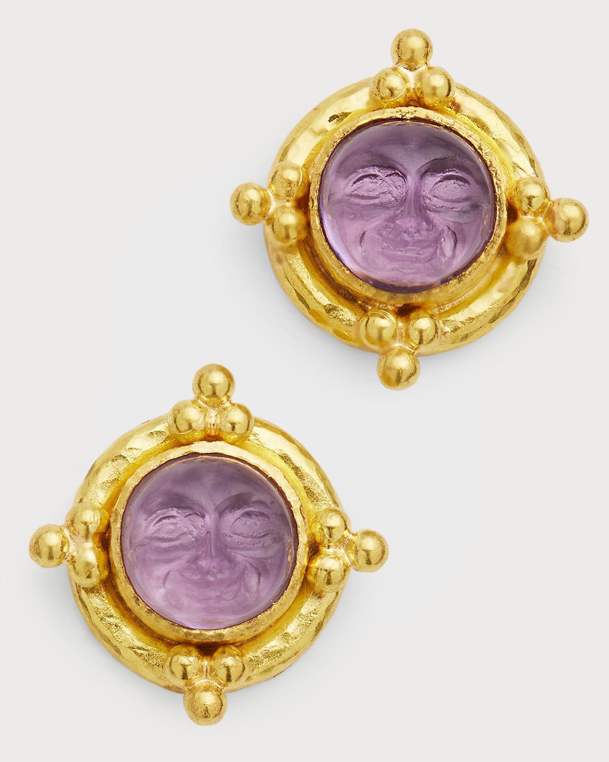 Man-in-the-Moon Intaglio Stud Earrings, Crystal Product Image