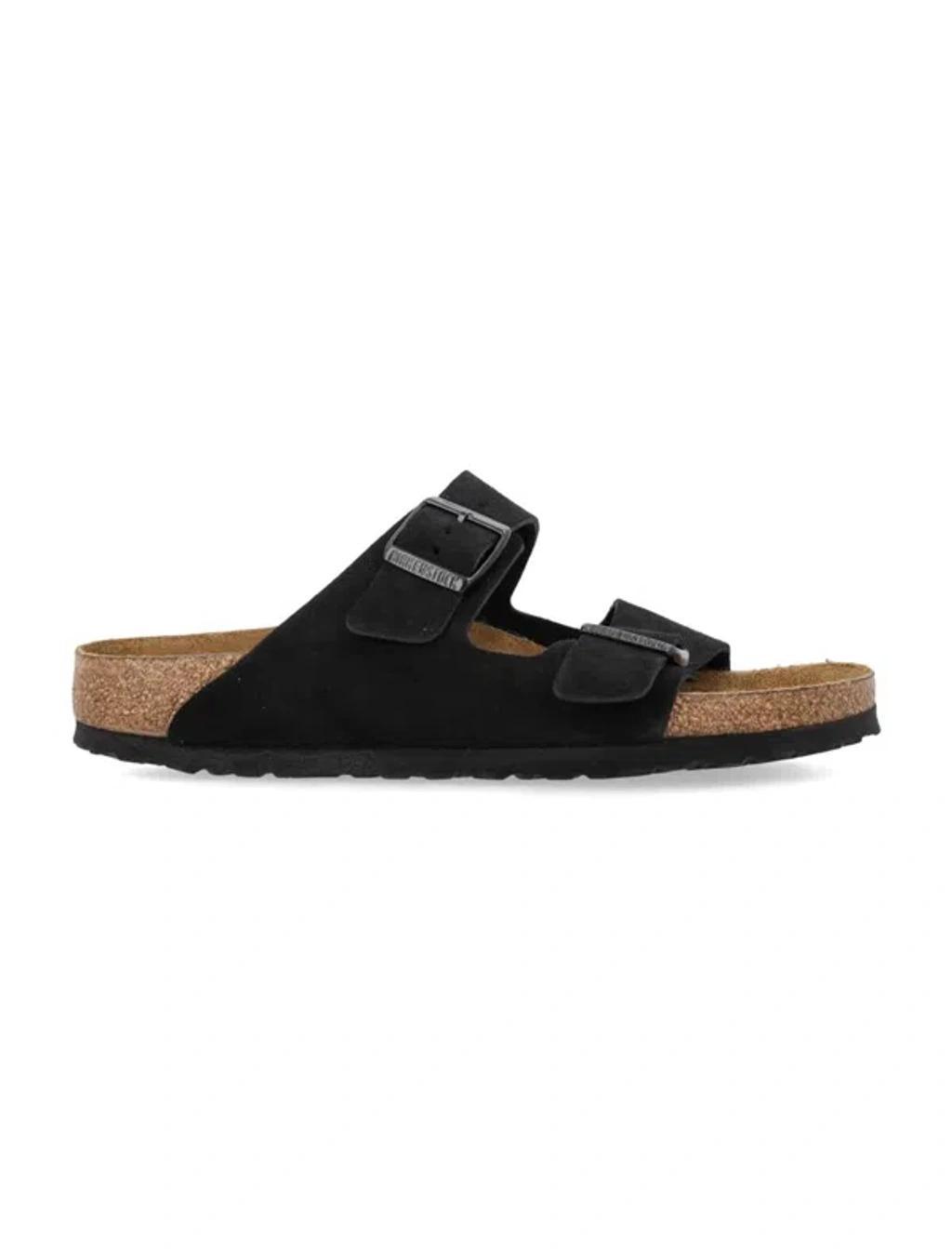 BIRKENSTOCK Arizona Faux Patent Leather Sandals In Brown Product Image