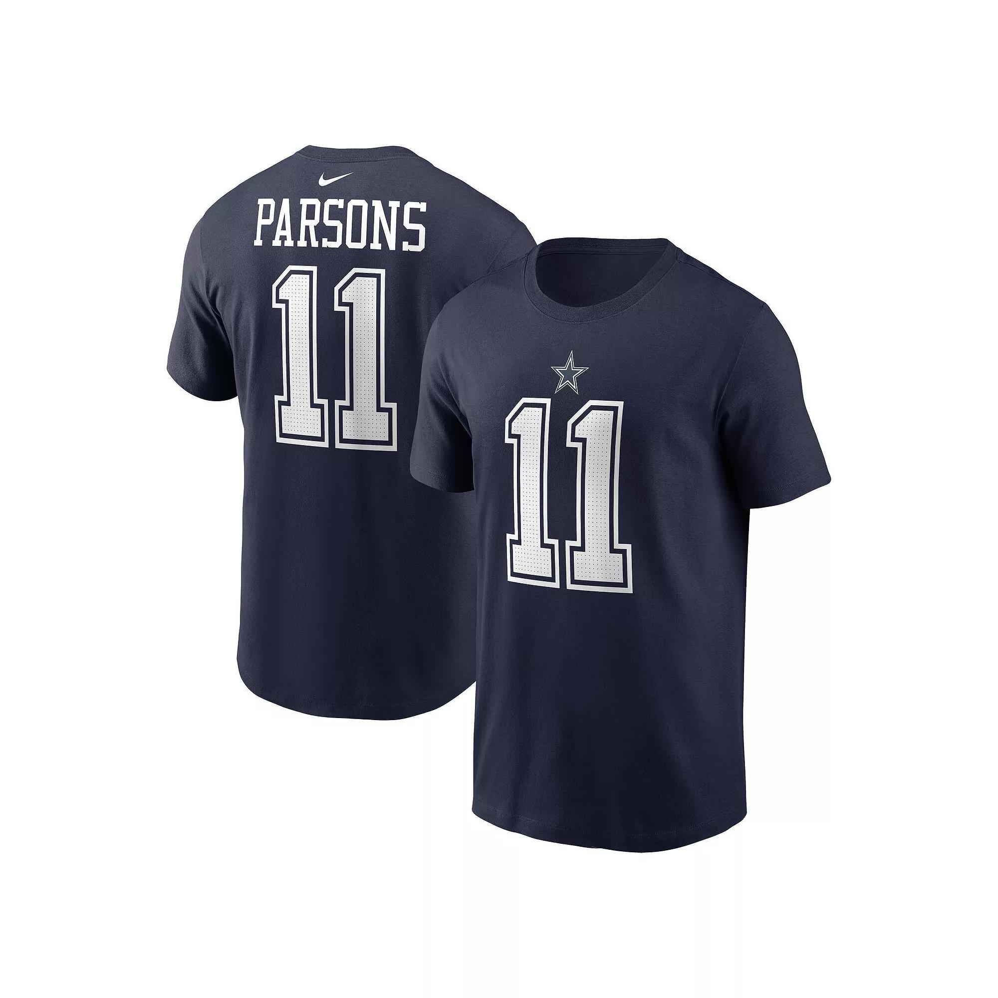Men's Nike Micah Parsons  Royal Dallas Cowboys  Player Name & Number T-Shirt, Size: 2XL, Blue Product Image