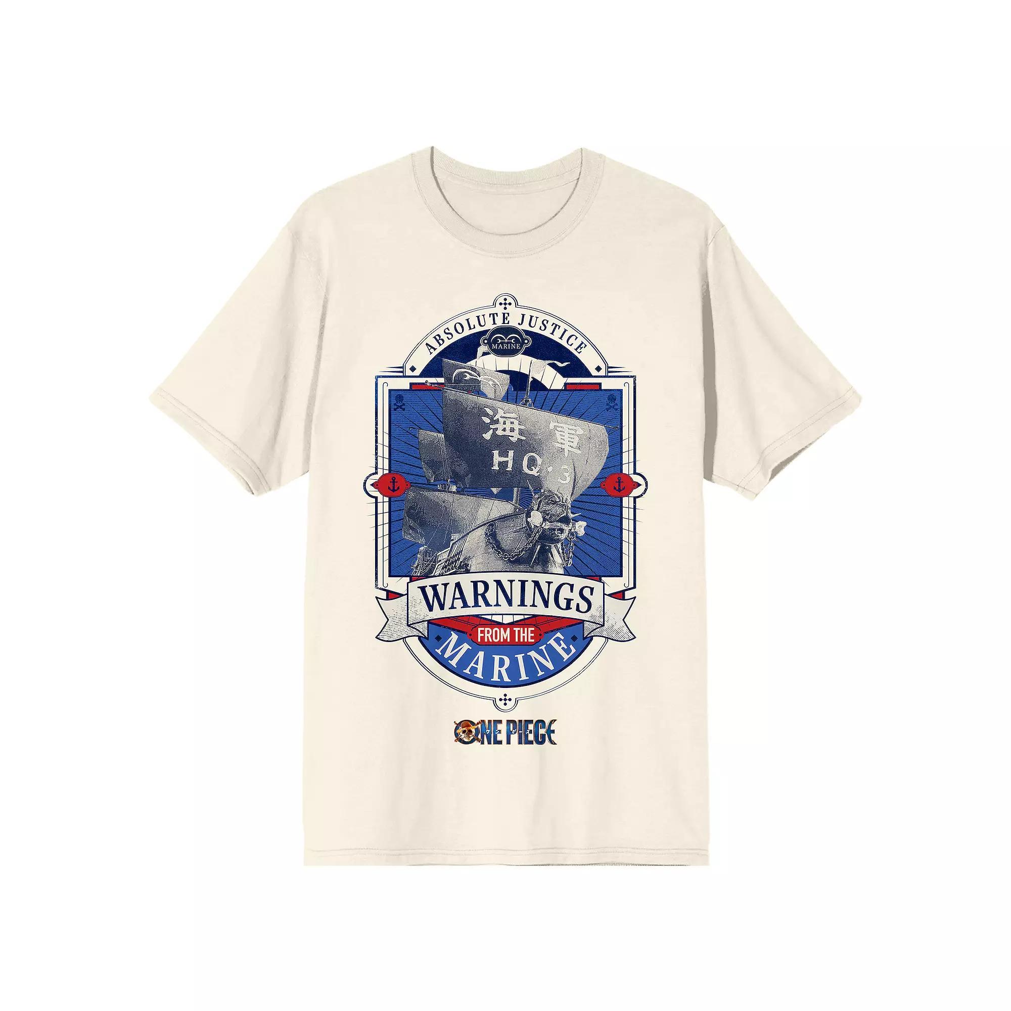 Men's One Piece "Absolute Justice" Graphic Tee, Size: Small 36, Off White Product Image