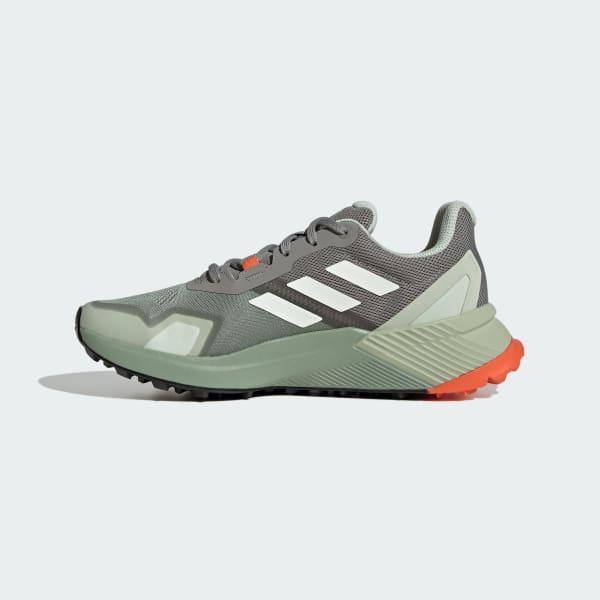 adidas Terrex Soulstride Trail Running Shoes Silver Green 5.5 Womens Product Image