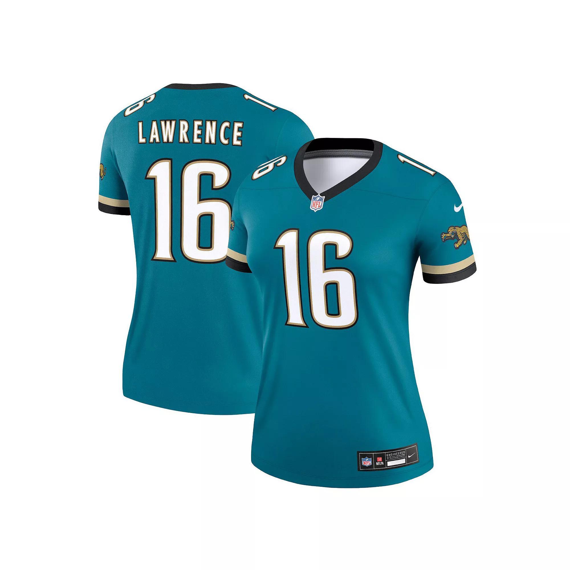 Women's Nike Trevor Lawrence Prowler Throwback Teal Jacksonville Jaguars Alternate Legend Player Performance Top, Size: XL, Blue Product Image