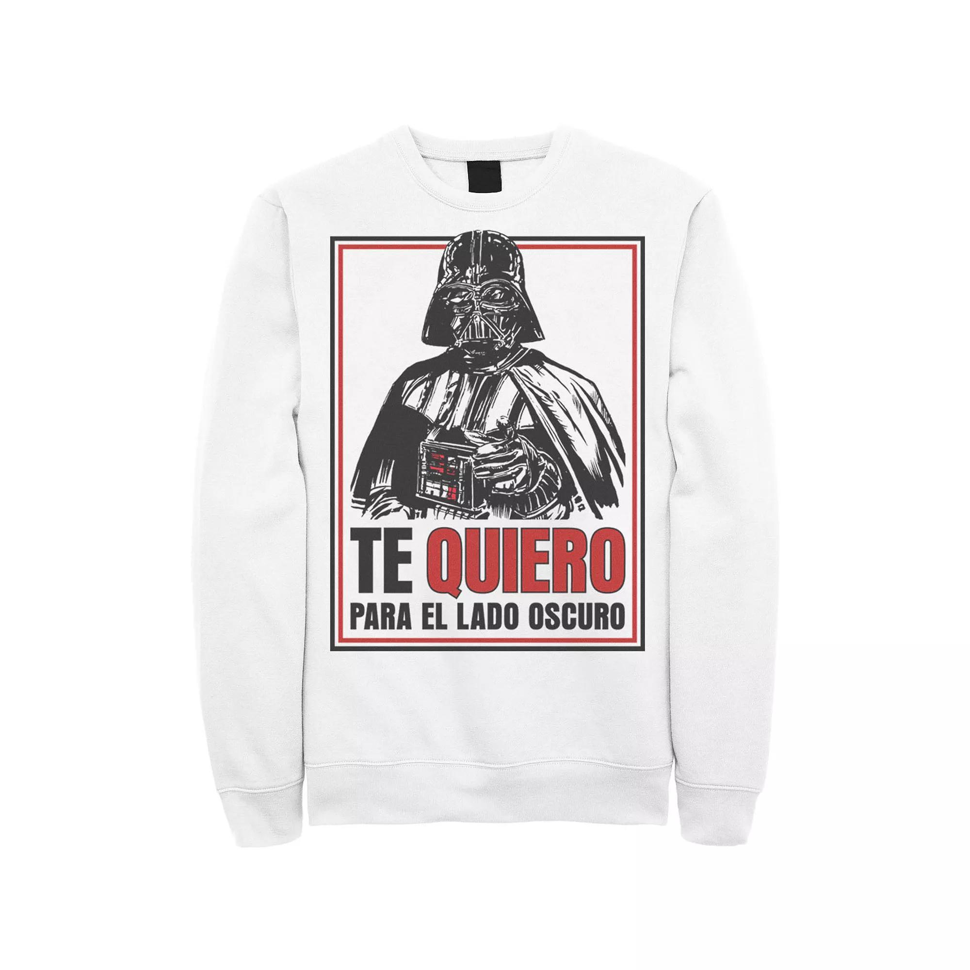 Men's Star Wars Te Quiero Para El Lado Oscuro Fleece Sweatshirt, Size: Large, White Product Image