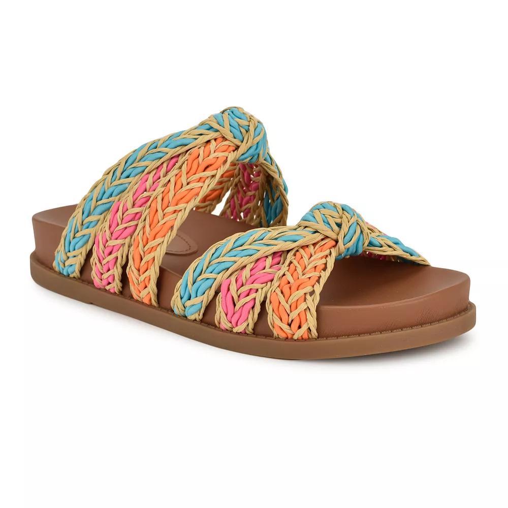 Nine West Women's Gilma Round Toe Casual Flat Sandals, Size: 9, Multi Product Image