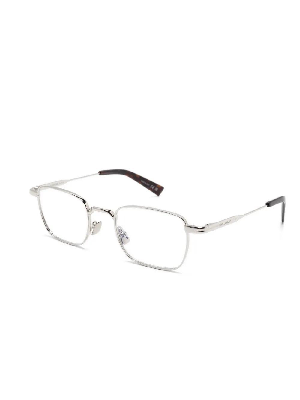 SAINT LAURENT Square-frame Glasses In Silver Product Image