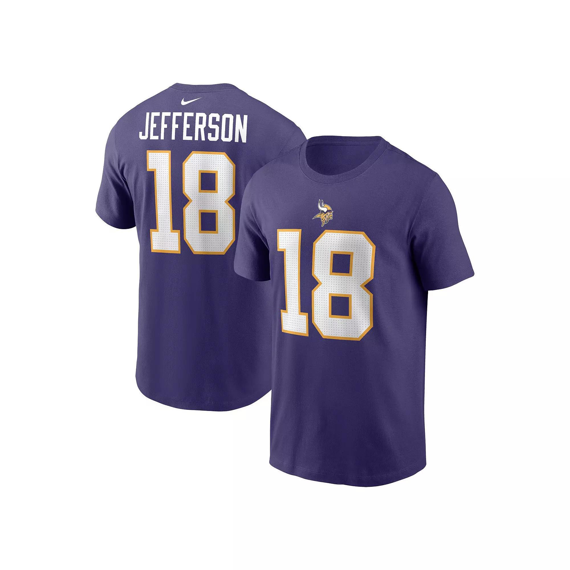 Men's Nike Justin Jefferson Purple Minnesota Vikings Classic Player Name & Number T-Shirt, Size: 2XL Product Image
