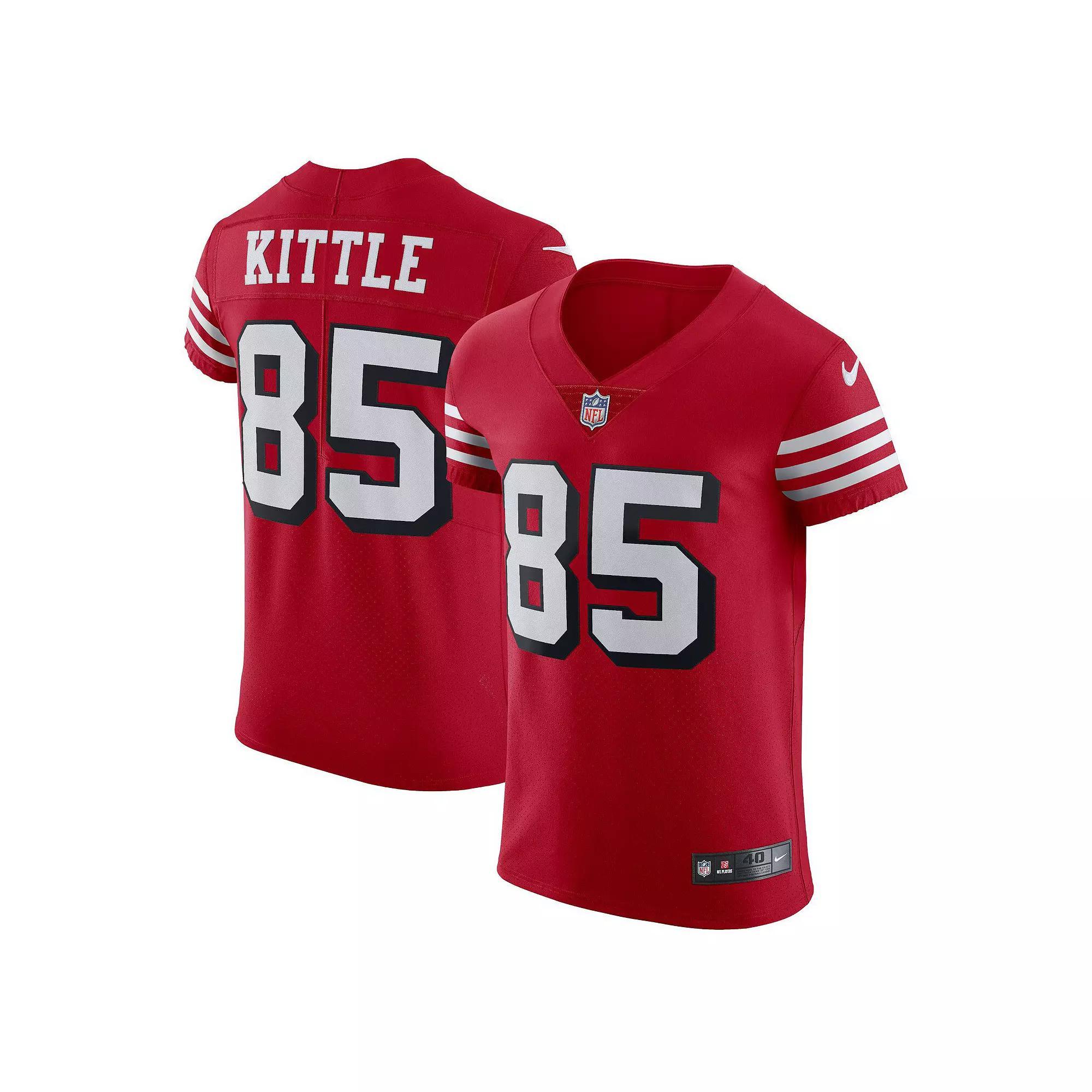 Men's Nike George Kittle Scarlet San Francisco 49ers Alternate Vapor Elite Jersey, Size: 52, Red Product Image