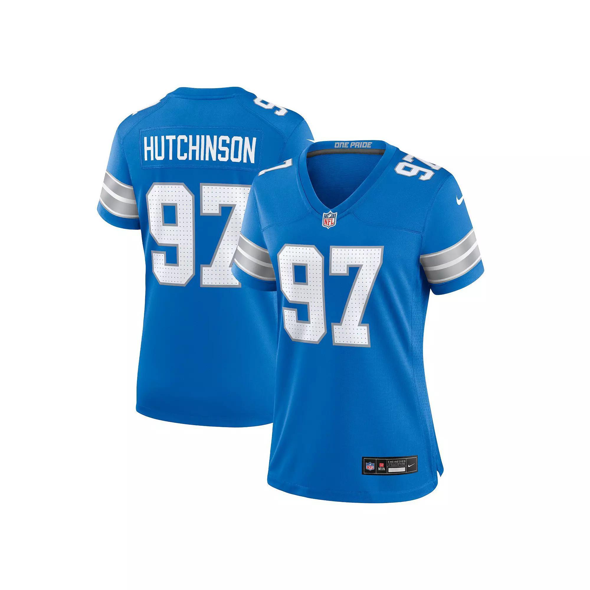 Women's Nike Aidan Hutchinson Blue Detroit Lions Game Jersey, Size: XL Product Image