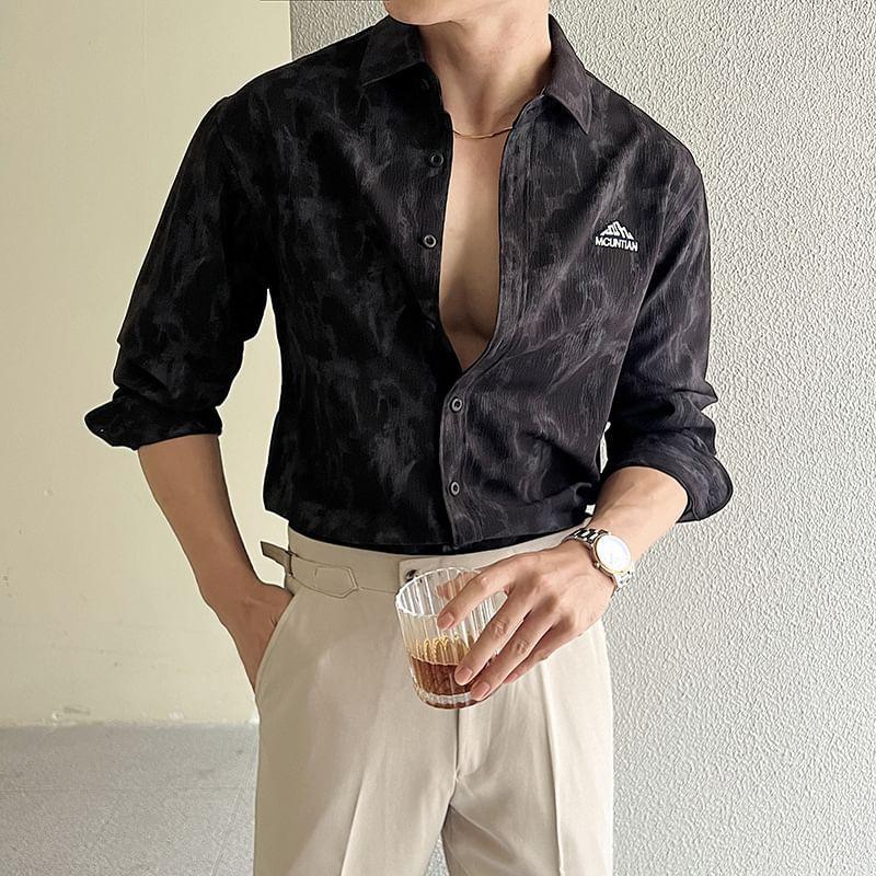 Printed Logo Button-Up Shirt Product Image