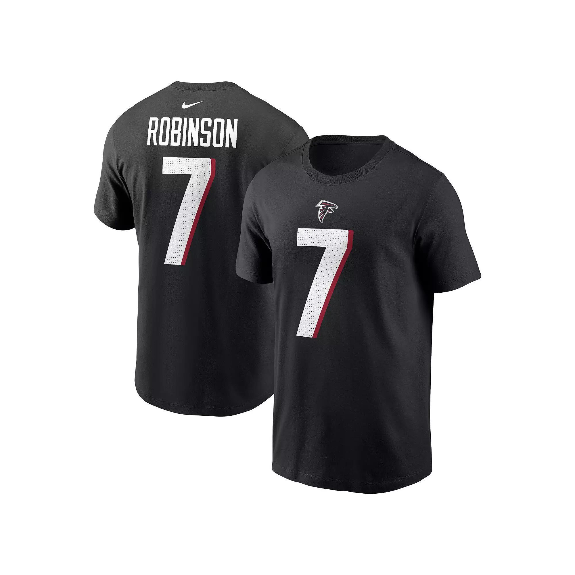 Men's Nike Bijan Robinson Black Atlanta Falcons 2023 NFL Draft First Round Pick Player Name & Number T-Shirt, Size: XL Product Image