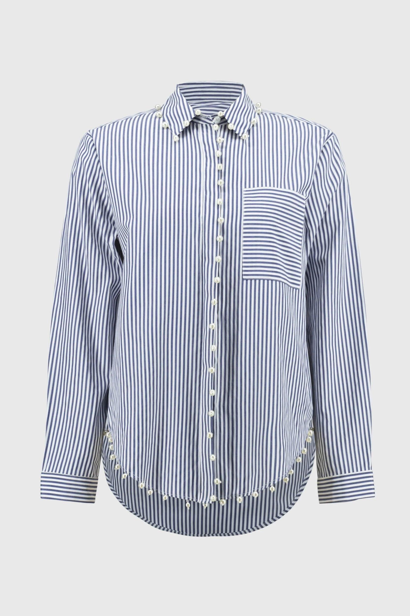 Striped Stretch Cotton Shirt Product Image