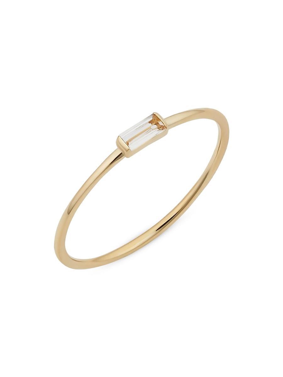 Womens 14K Yellow Solid Gold Fresco Baguette Ring Product Image