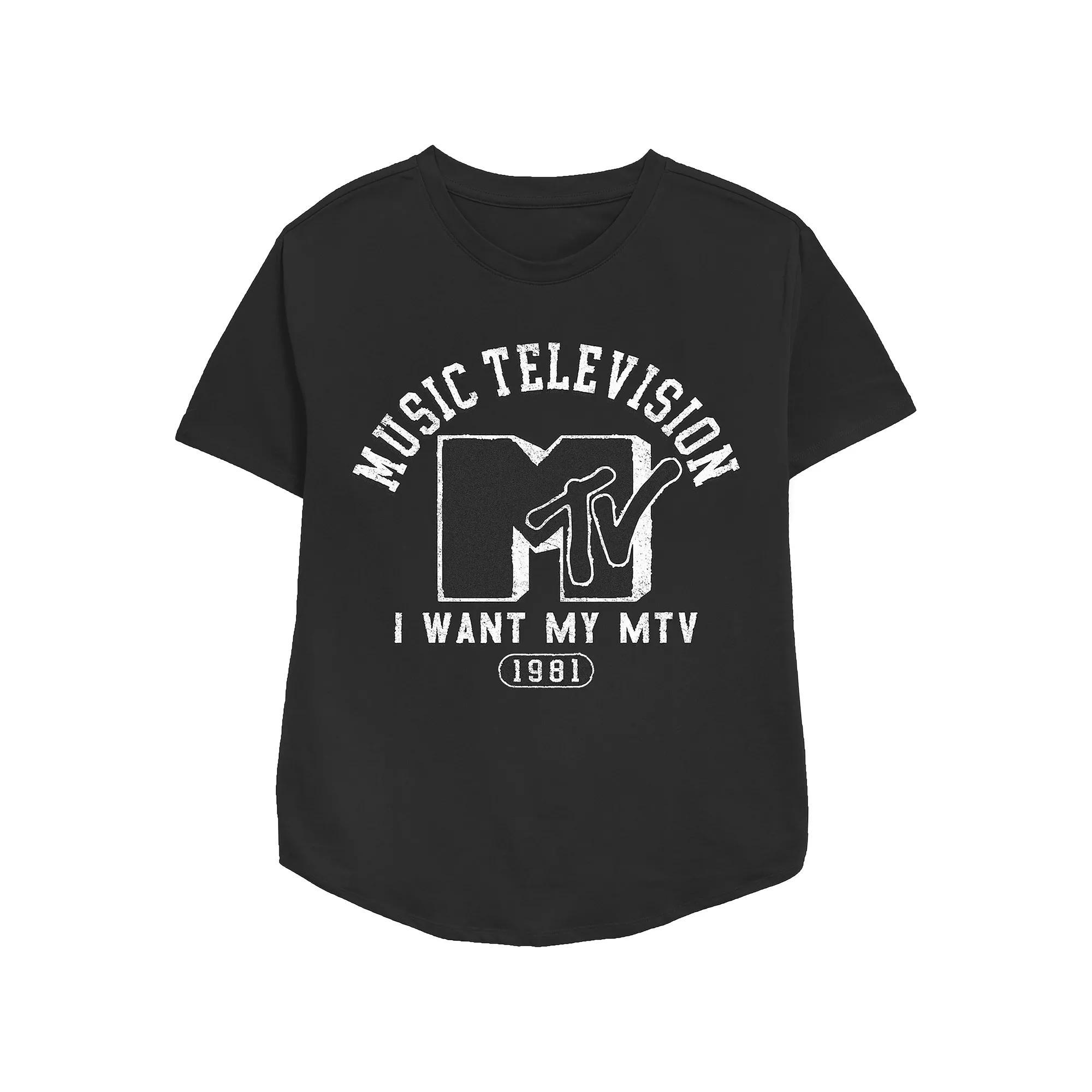 Women's MTV Music College Redux Relaxed Fit Graphic Tee, Girl's, Size: Medium, Pink Product Image
