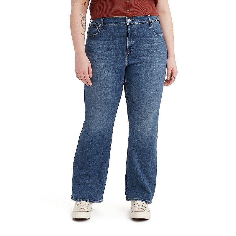 Levis Womens Plus Size 726 High-Rise Flare Jeans - Medium Indigo Worn In 24 Product Image